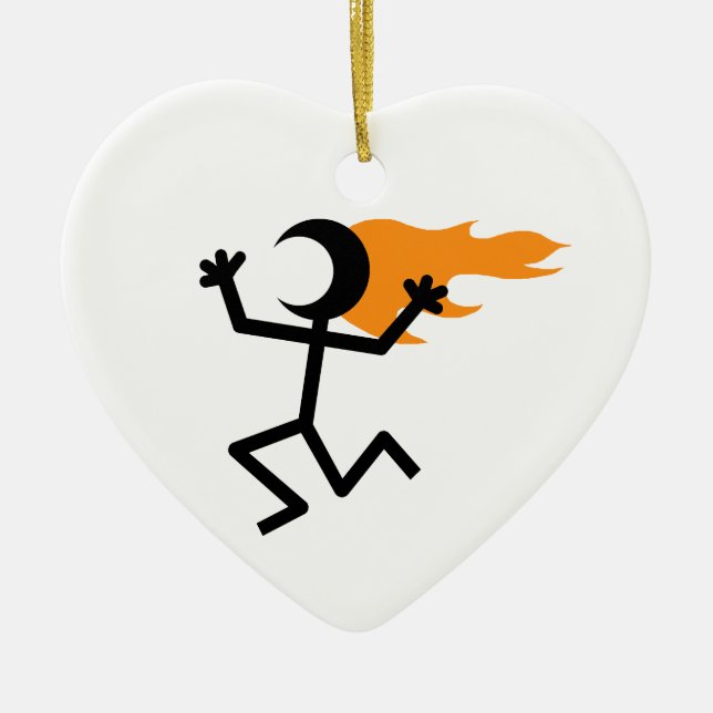 Flaming Head Ceramic Ornament (Front)