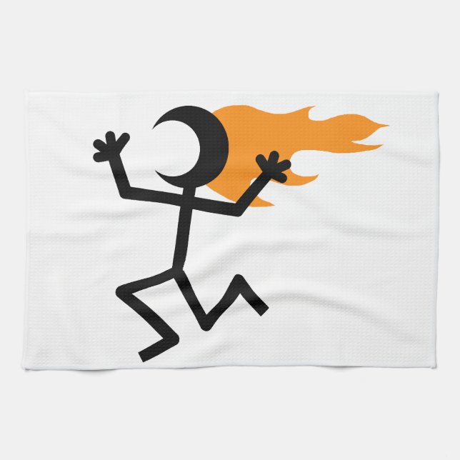 Flaming Head Kitchen Towel (Horizontal)