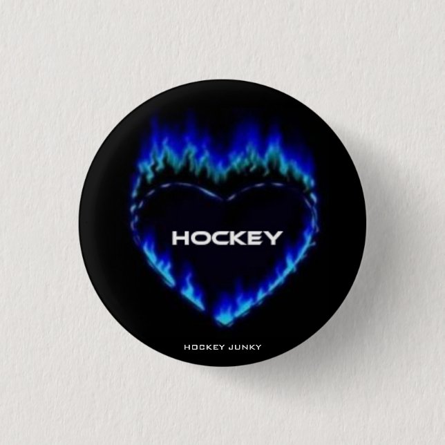 FLAMING HEART 1 INCH ROUND BUTTON (Front)
