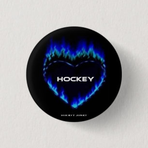 FLAMING HEART 1 INCH ROUND BUTTON