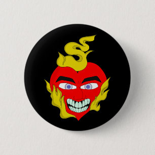 Flaming Heart 2 Inch Round Button