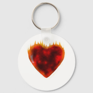 Flaming Heart Keychain