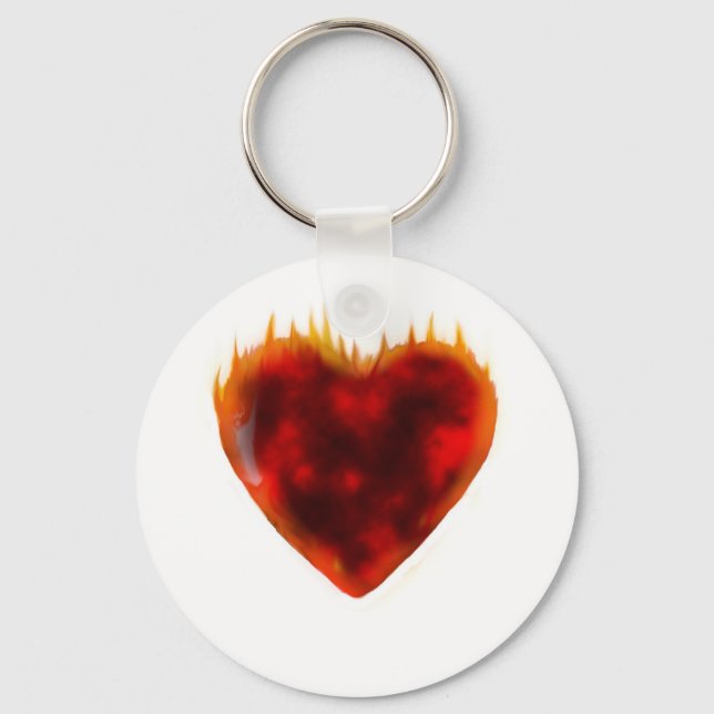 Flaming Heart Keychain (Front)