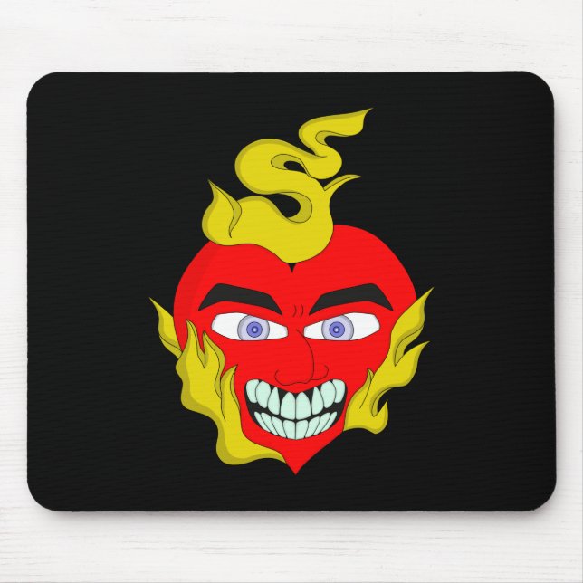 Flaming Heart Mouse Pad (Front)