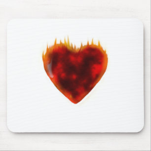 Flaming Heart Mouse Pad