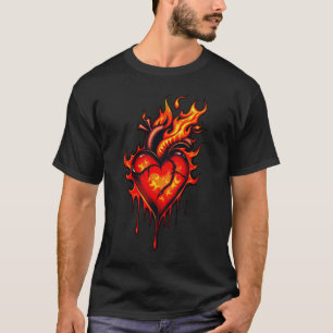 Flaming heart. T-Shirt
