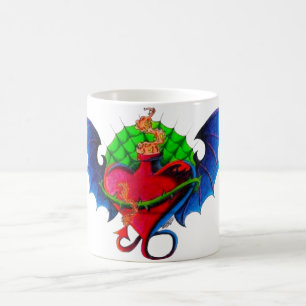 Flaming Heart Tattoo Flash Mug