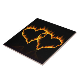 Flaming Hearts Tile