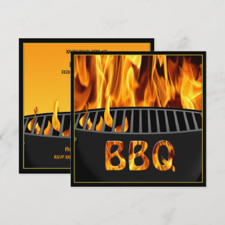 Flaming Hot BBQ Grill Party Invitation