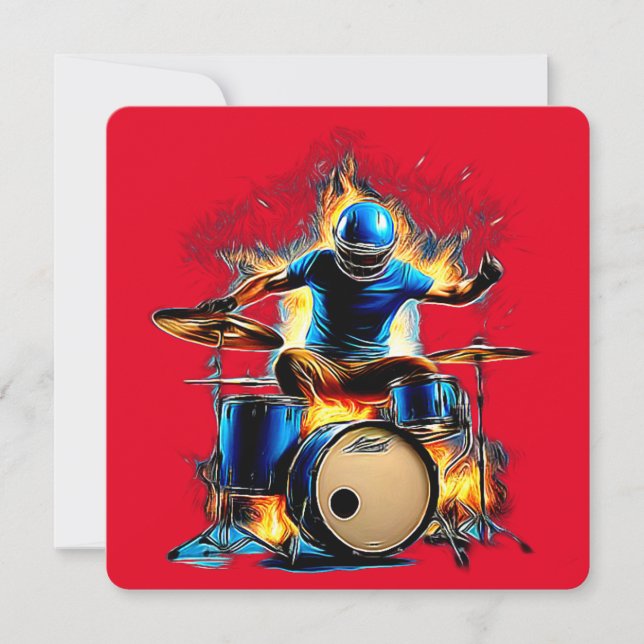 Flaming hot drummer! (Front)