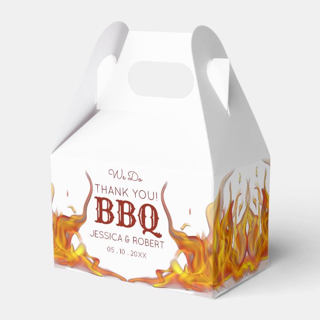 Flaming Hot Fire BBQ Grill Party Favor Box (Front Side)