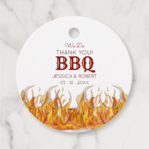 Flaming Hot Fire BBQ Grill Party Favour Tags