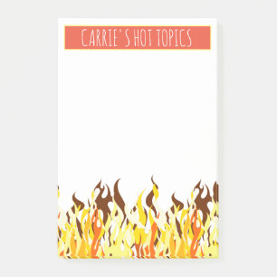 Flaming Hot Topics Personalized Office Post-it Notes