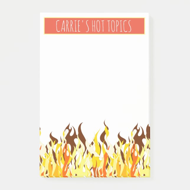 Flaming Hot Topics| Personalized Office Post-it Notes (Front)