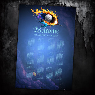 Flaming Intensity: The golf ball in action. Poster