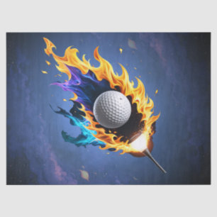 Flaming Intensity: The golf ball in action. Tissue Paper
