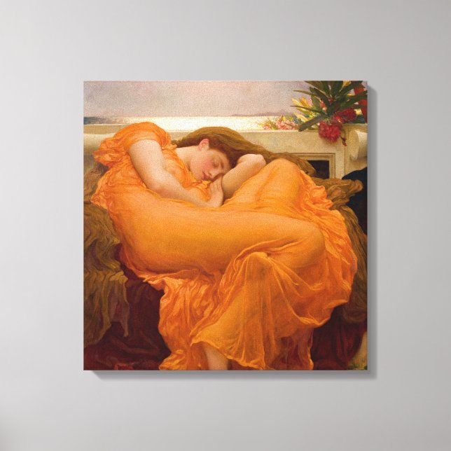 Flaming June (by Frederic Leighton) Canvas Print (Front)