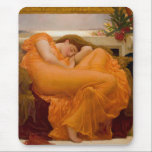 Flaming June (by Frederic Leighton) Mouse Pad<br><div class="desc">This design features a painting by the British artist Sir Frederic Leighton (1830–1896), who was famous for his works depicting historical, biblical, and classical scenes in an academic style. This painting shows a stunningly beautiful woman wearing a diaphanous red dress as she is curled up asleep. Some art historians have...</div>