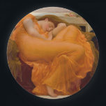 Flaming June (by Frederic Leighton) Paper Plate<br><div class="desc">This design features a painting by the British artist Sir Frederic Leighton (1830–1896), who was famous for his works depicting historical, biblical, and classical scenes in an academic style. This painting shows a stunningly beautiful woman wearing a diaphanous red dress as she is curled up asleep. Some art historians have...</div>