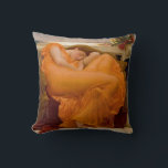 Flaming June (by Frederic Leighton) Throw Pillow<br><div class="desc">This design features a painting by the British artist Sir Frederic Leighton (1830–1896), who was famous for his works depicting historical, biblical, and classical scenes in an academic style. This painting shows a stunningly beautiful woman wearing a diaphanous red dress as she is curled up asleep. Some art historians have...</div>