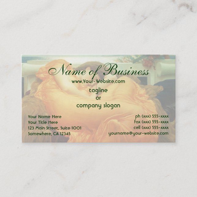 Flaming June by Lord Frederic Leighton Business Card (Front)
