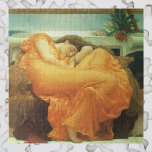 Flaming June by Lord Frederic Leighton Jigsaw Puzzle<br><div class="desc">Flaming June (1895) by Lord Frederic Leighton is a vintage Victorian Era fine art mythology portrait painting featuring a beautiful lady sleeping. It is thought that the woman portrayed alludes to the sleeping figures the Greeks would often paint which were collectively referred to as Venus, the goddess of love, desire...</div>