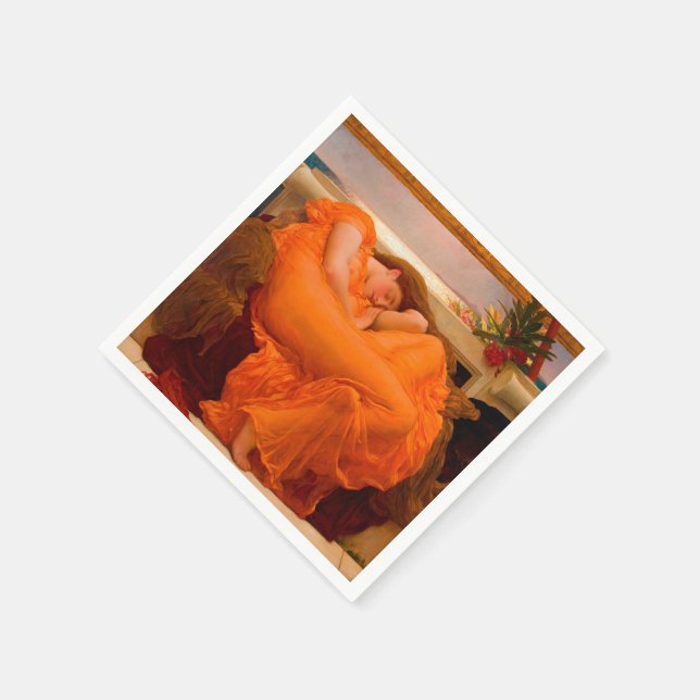 Flaming June by Lord Frederic Leighton Napkin (Corner)