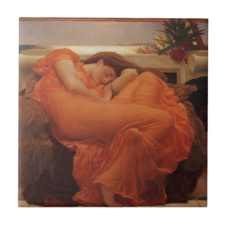 Flaming June by Lord Frederic Leighton Tile