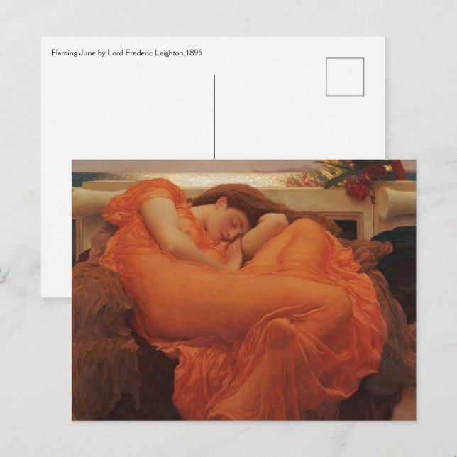 Flaming June Frederic Leighton Fine Art Print Postcard (Front/Back)