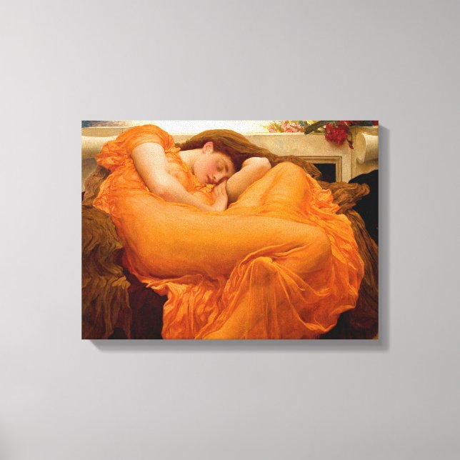 Flaming June Painting By Frederic Leighton Canvas Print (Front)