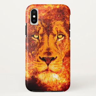Flaming Lion of Judah Red Orange iPhone XS Case