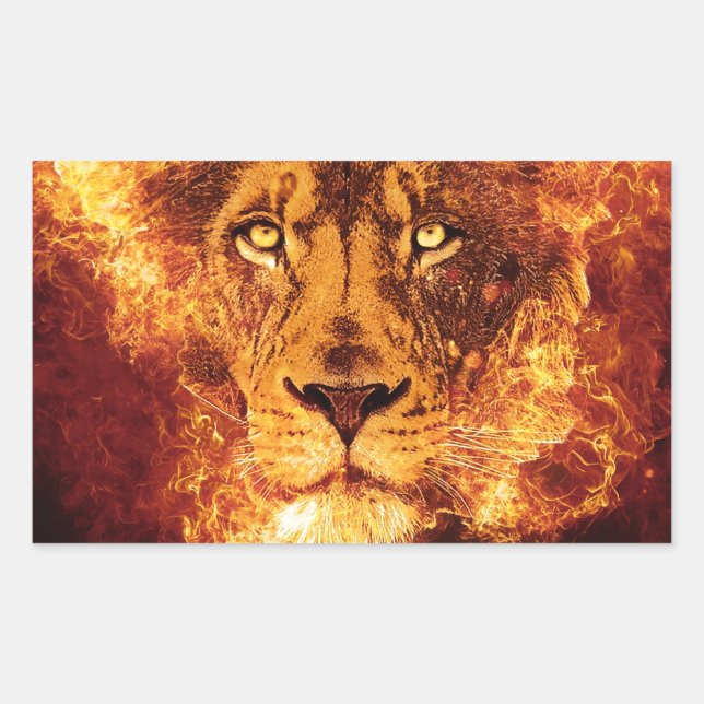 Flaming Lion of Judah Sticker (Front)