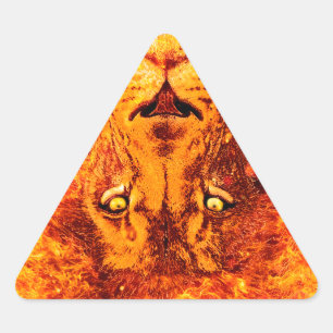Flaming Lion of Judah Triangle Sticker