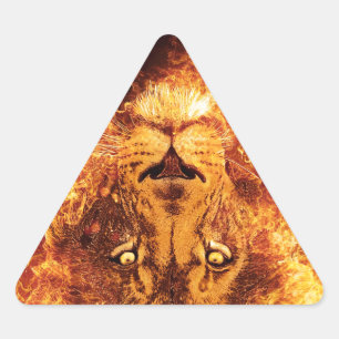 Flaming Lion of Judah Triangle Sticker