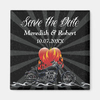 Flaming Love Biker Save the Date