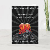 Flaming Love Biker Wedding Card (Front)