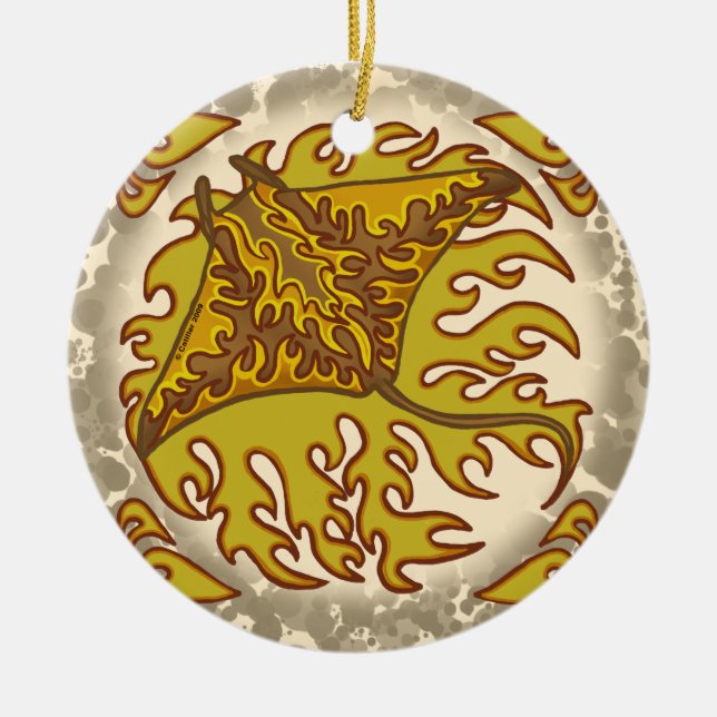 Flaming Manta Ray ornament (Front)