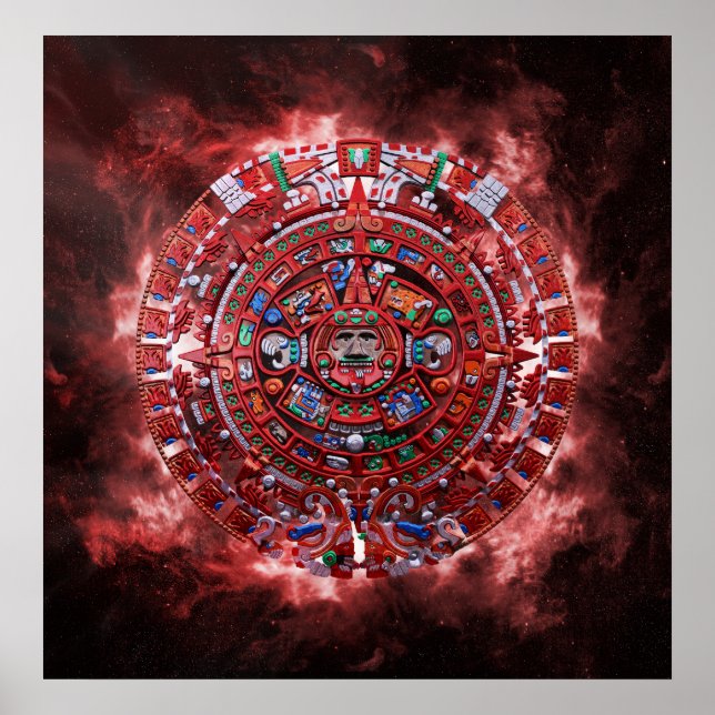 Flaming Mayan Calender Poster (Front)
