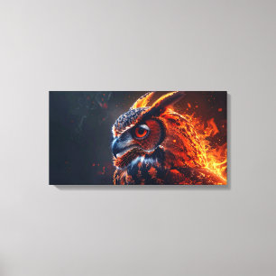 Flaming owl canvas print