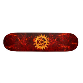 Flaming Pentagram Skateboard