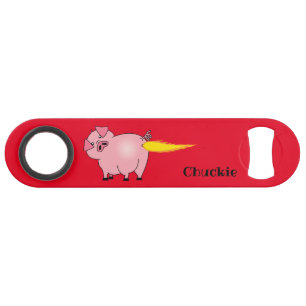 Flaming Pig Butt BBQ Badass Bar Key
