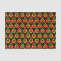 Flaming Pumpkin Head Box Interlocking Pattern