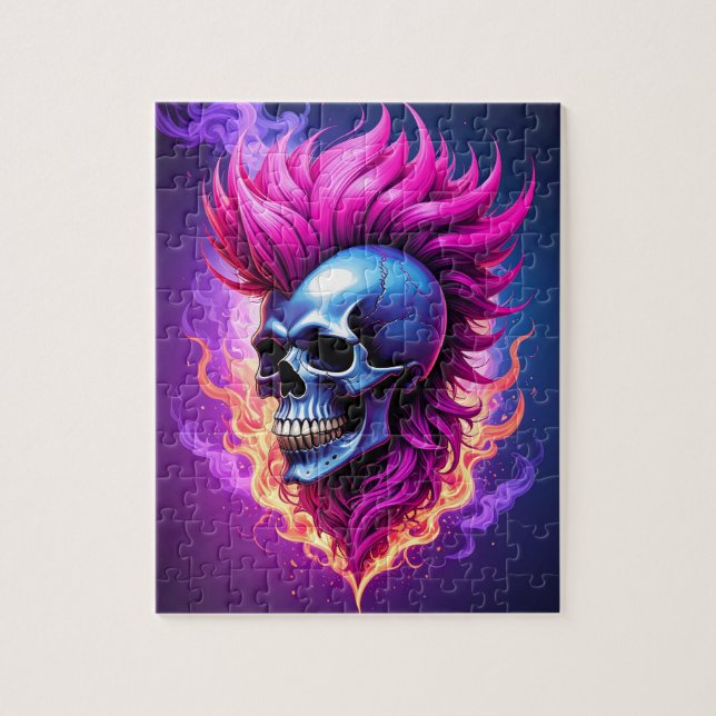 Flaming Punk Skull Puzzle (Vertical)