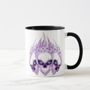Flaming Purple Skulls Mug