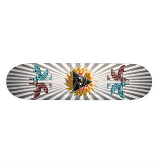 Flaming Pyramid Eye Skateboard