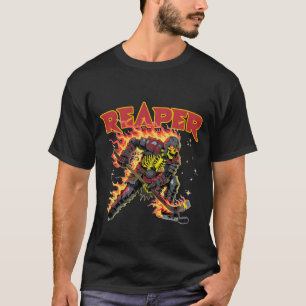 Flaming Reaper Skeleton Hockey Player Dark Sports T-Shirt