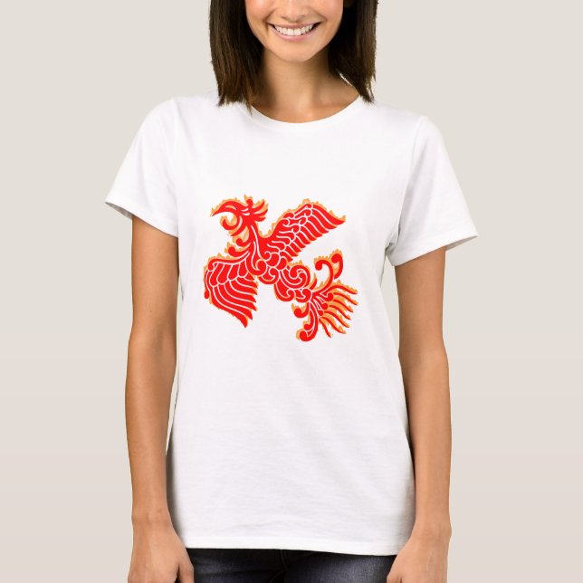 Flaming Red Phoenix T-Shirt (Front)