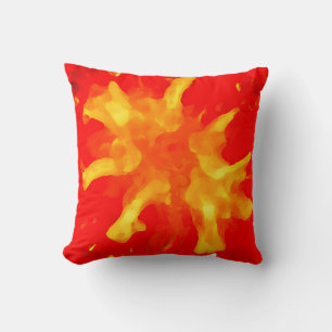 Flaming red pop art tomato throw pillow