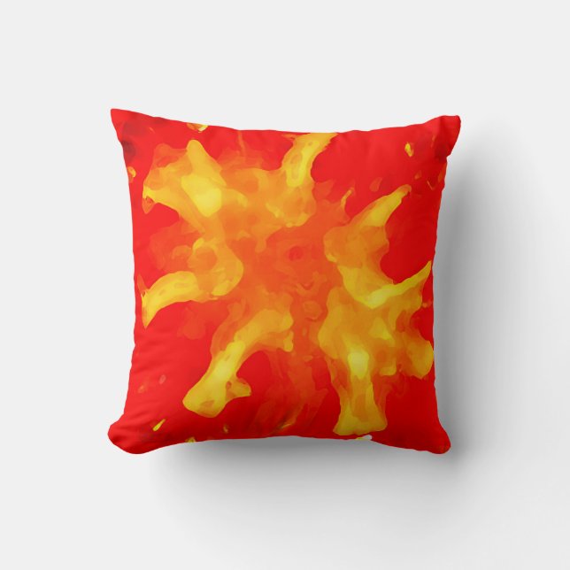 Flaming red pop art tomato throw pillow (Front)