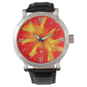 Flaming red pop art tomato watch